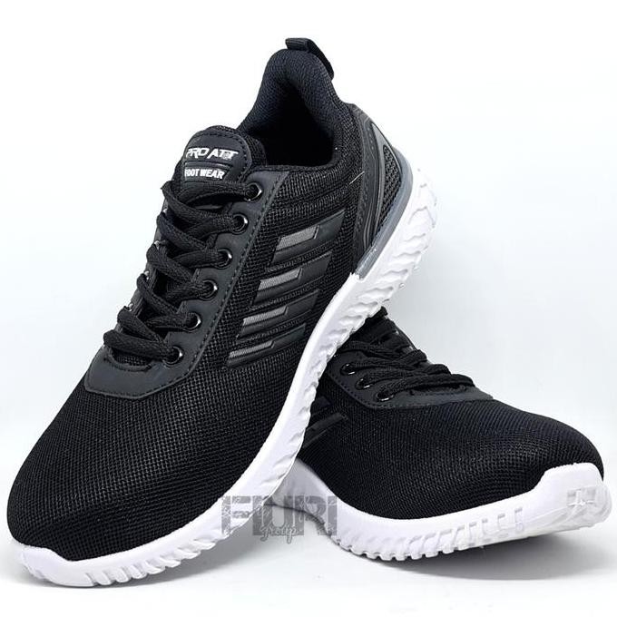 Pro Att Tec 890 40-43 Hitam Putih Sepatu Lari Fitnes Senam Pria