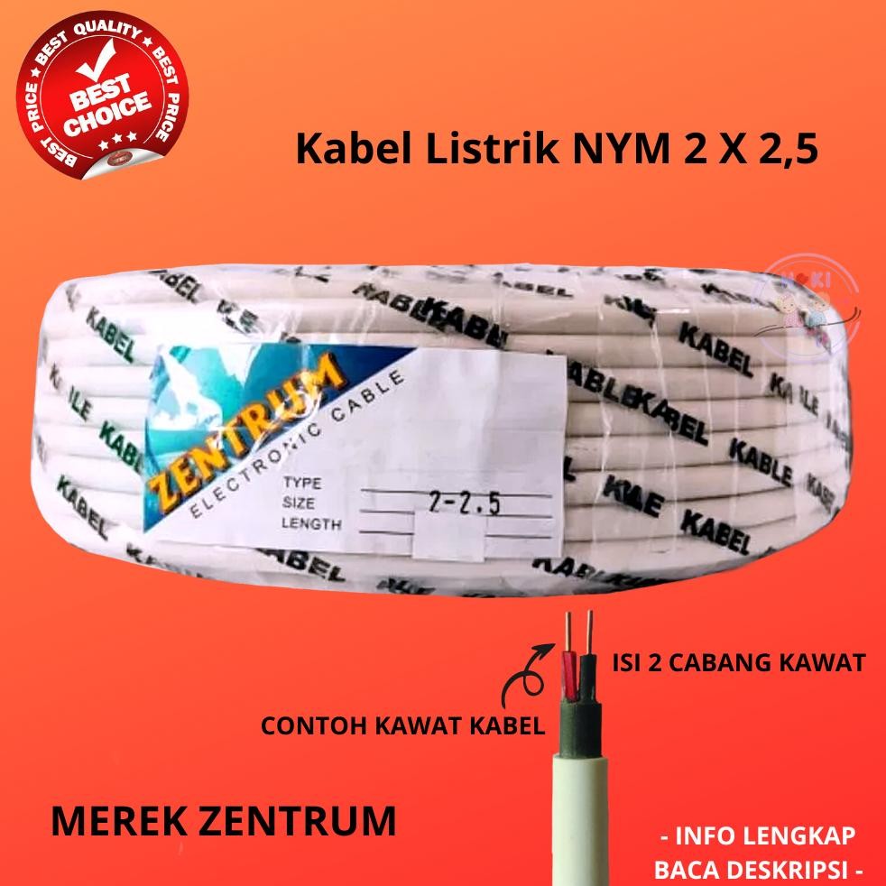 Kabel Listrik Zentrum Nym 2 x 2,5 (50 meter) WARNA HITAM / PUTIH