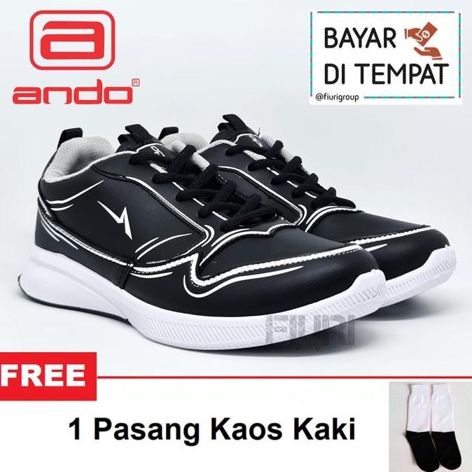 Ando Pop Art Ruby 37-40 Hitam Putih Sepatu Olahraga Running Wanita