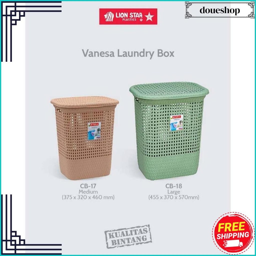 Keranjang Baju Pakaian Vanesa Laundry Box Medium - Large Lion Star Keranjang Baju Plastik Cod