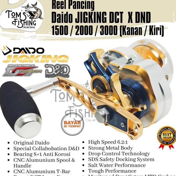 Reel Pancing OH Daido JIGKING DCT X DND 1500, 2000, 3000 HS (8+1 Bearing) OverHead - Toms Fishing