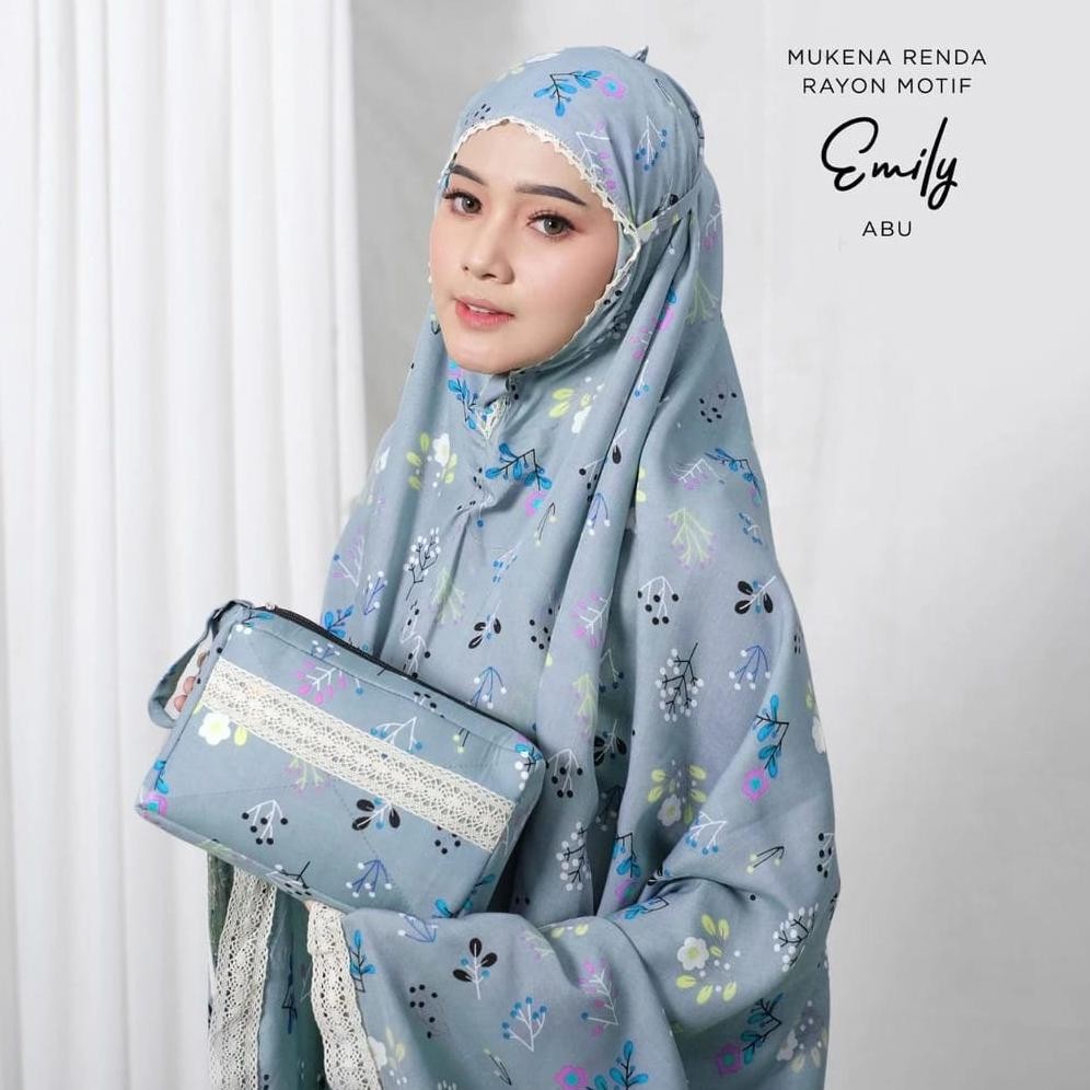 MUKENA DEWASA RENDA RAYON MOTIF EMILY/MUKENA RAYON JUMBO