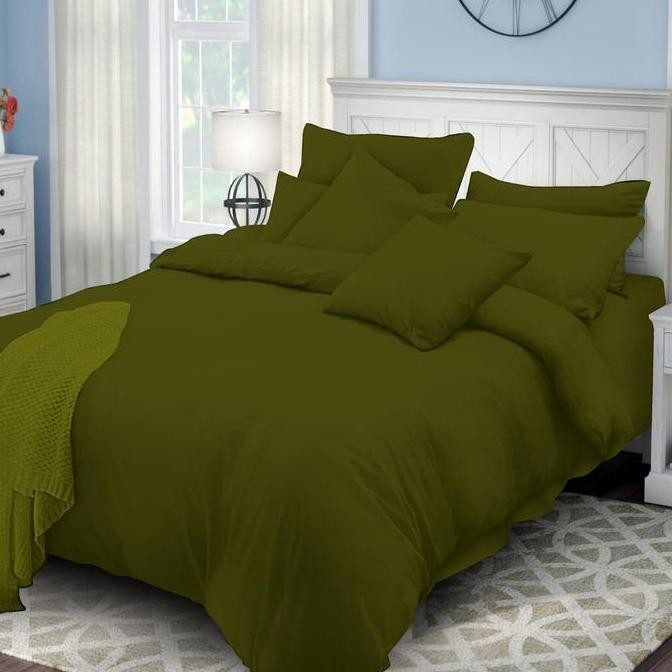 Sprei Extra King Polos Rosewell Hijau Army 200x200x20 cm