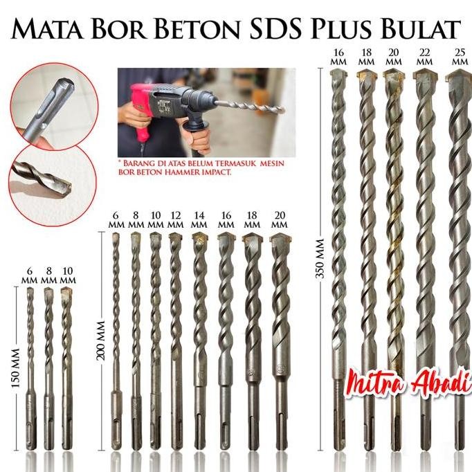 MAHITO- Mata Bor Beton Hammer Impact SDS Plus Bulat Bobok Tembok