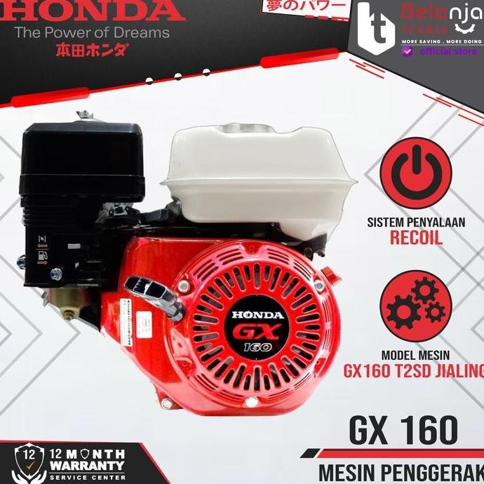 CAVERLY- Honda Mesin Penggerak GX 160 Jialing 5.5 HP Bensin Serbaguna GX160 OHV Commercial Grade 4 k