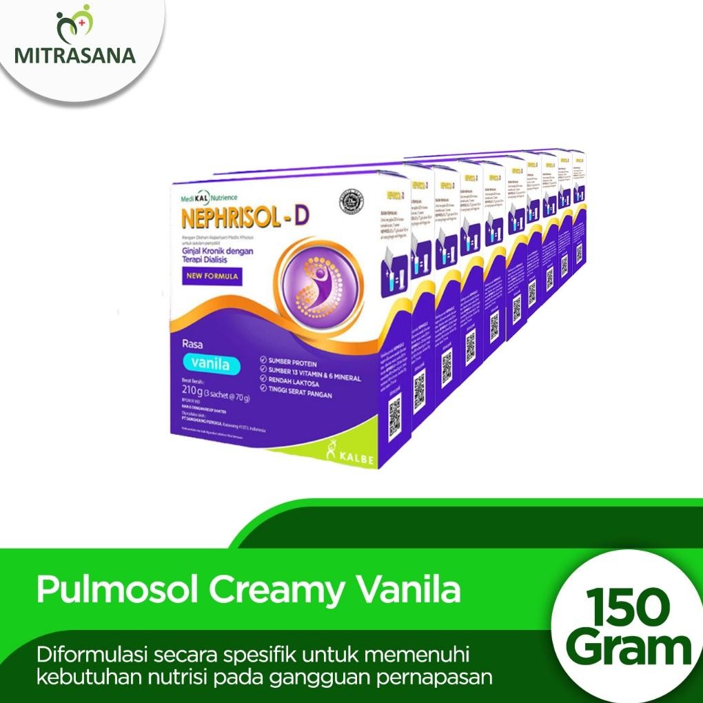 Bundle 10 Box Nephrisol D Vanilla - Nutrisi Tinggi Protein Pasien Gagal Ginjal Original