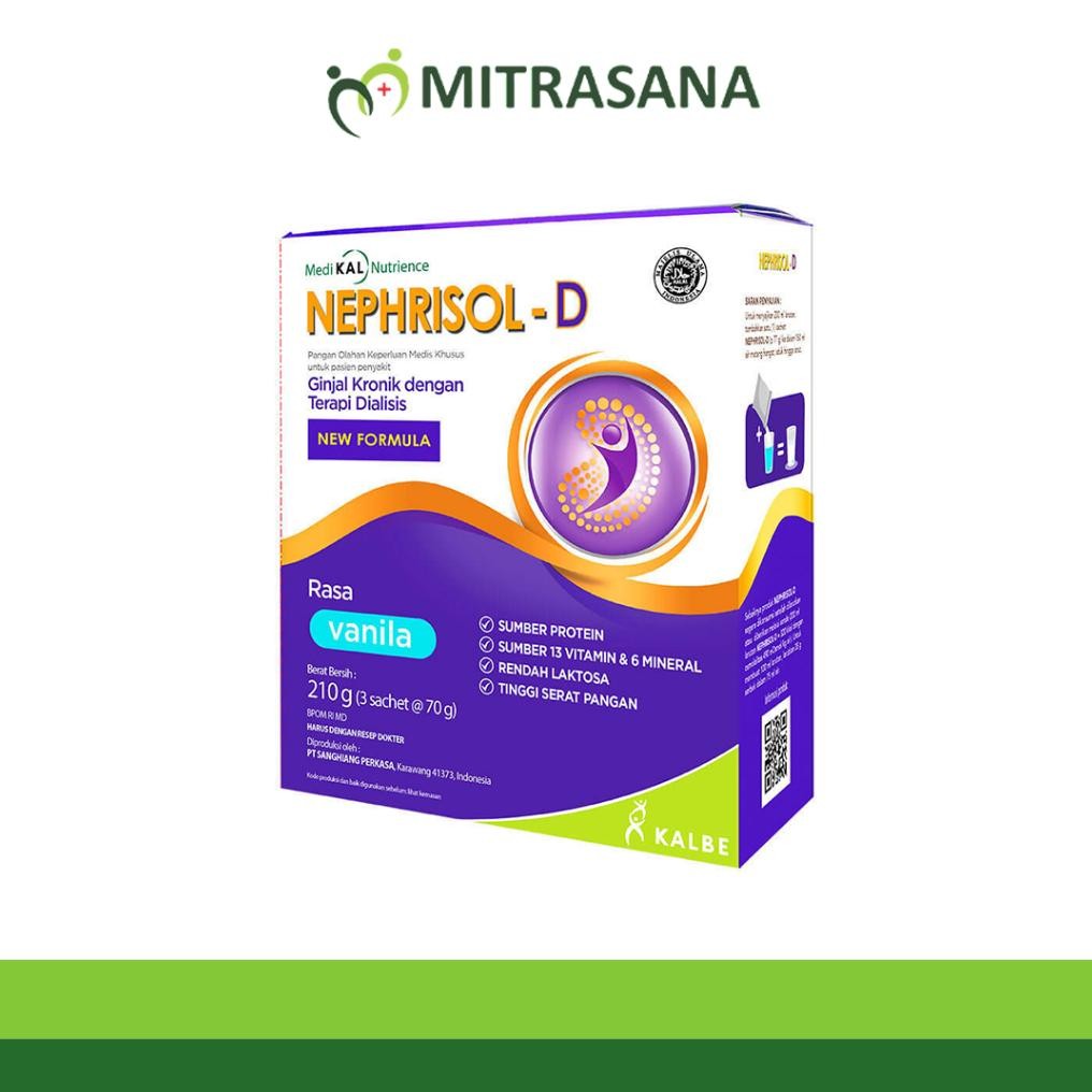 Nephrisol-D Vanilla 210 Gram - Nutrisi Khusus Pasien Ginjal Kronik Hd/Capd Original