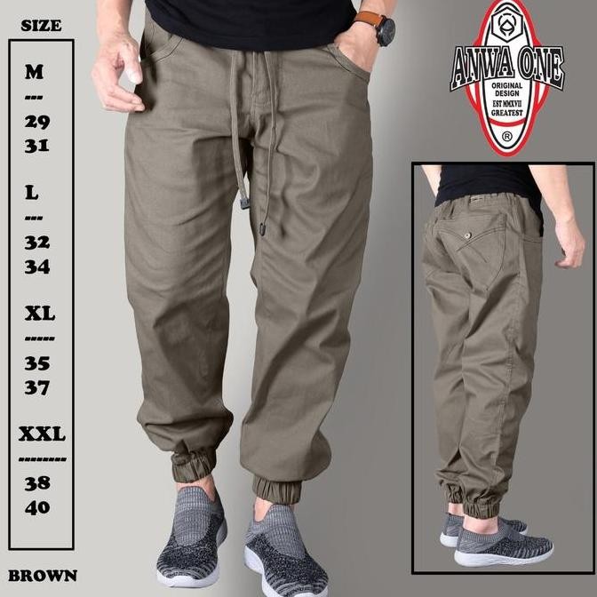 celana jogger pria original hitam/fashion celana jogger pria original ANG
