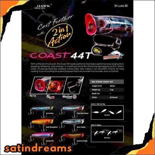 GROSIR Lure SEAHAWK COAST PENCIL POPPER 44T (4.4cm / 2.5gram)