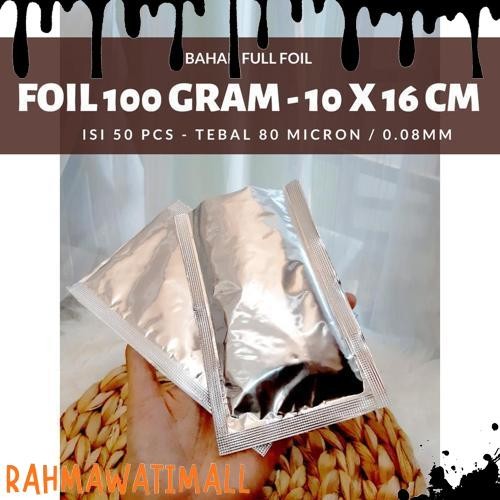 GROSIR FOIL SACHET - Plastik Foil Silver - alumunium foil 100 gram uk.10X16,Distributor Kemasan Alum