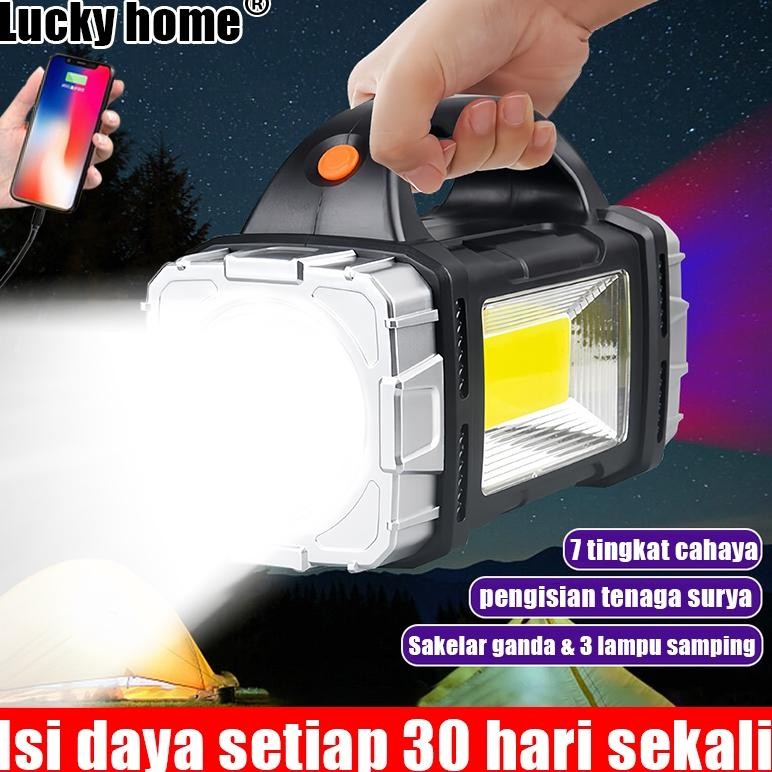 Grade Militer Jerman Pengisian daya surya senter jarak jauh 10KM Senter LED Super Terang Jarak Jauh 