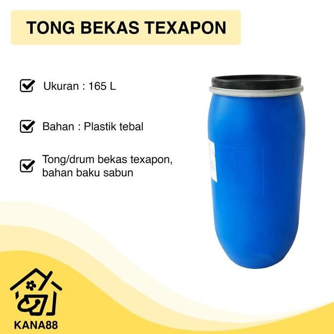 Tong/Drum Texapon 165L HDPE Tong Plastik Tong Sampah