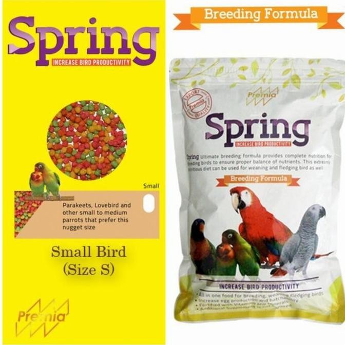 Premia Spring S 800gr pelet formula breeding lovebird parkit falk