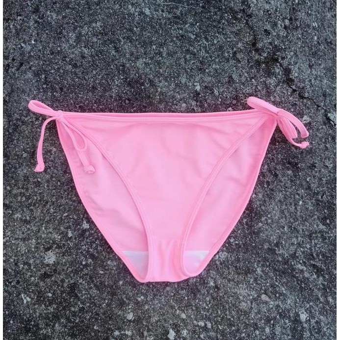BK 3301 R pink - bikini pantai segitiga ikat dengan busa
