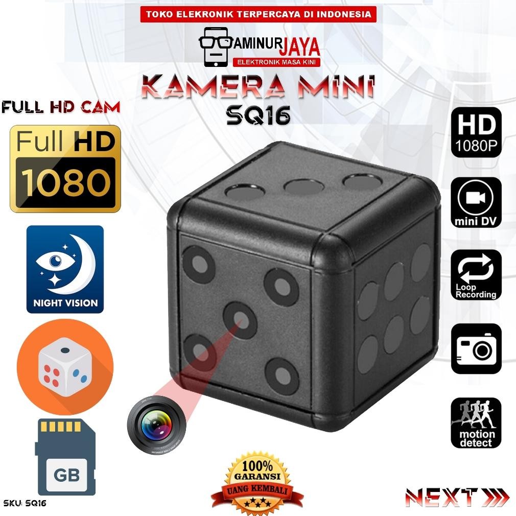 Spy Cam SQ16 Hidden Camera Pengintai Mini Model Dadu SQ 16 Full HD 1080P Spycam CCTV Mini Tersembuny