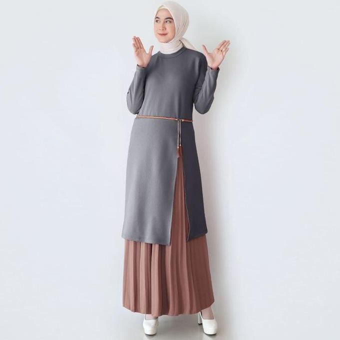DF199>> Baju Tunik Wanita Lengan Panjang / Tunik Rajut Best Quality