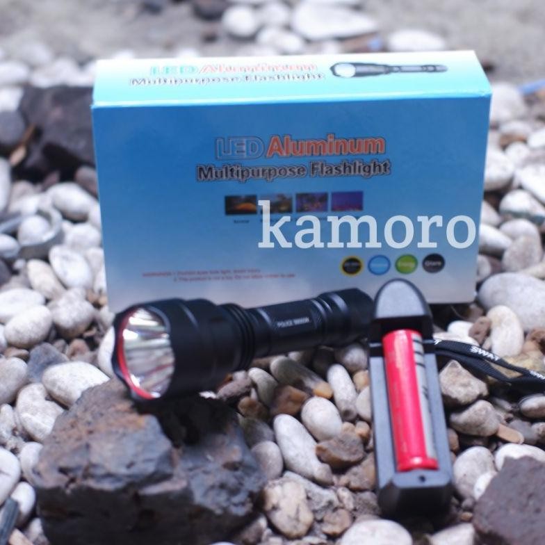 Senter C8 Cahaya Kuning SWAT Police 99000W Waterproof C29 Senter