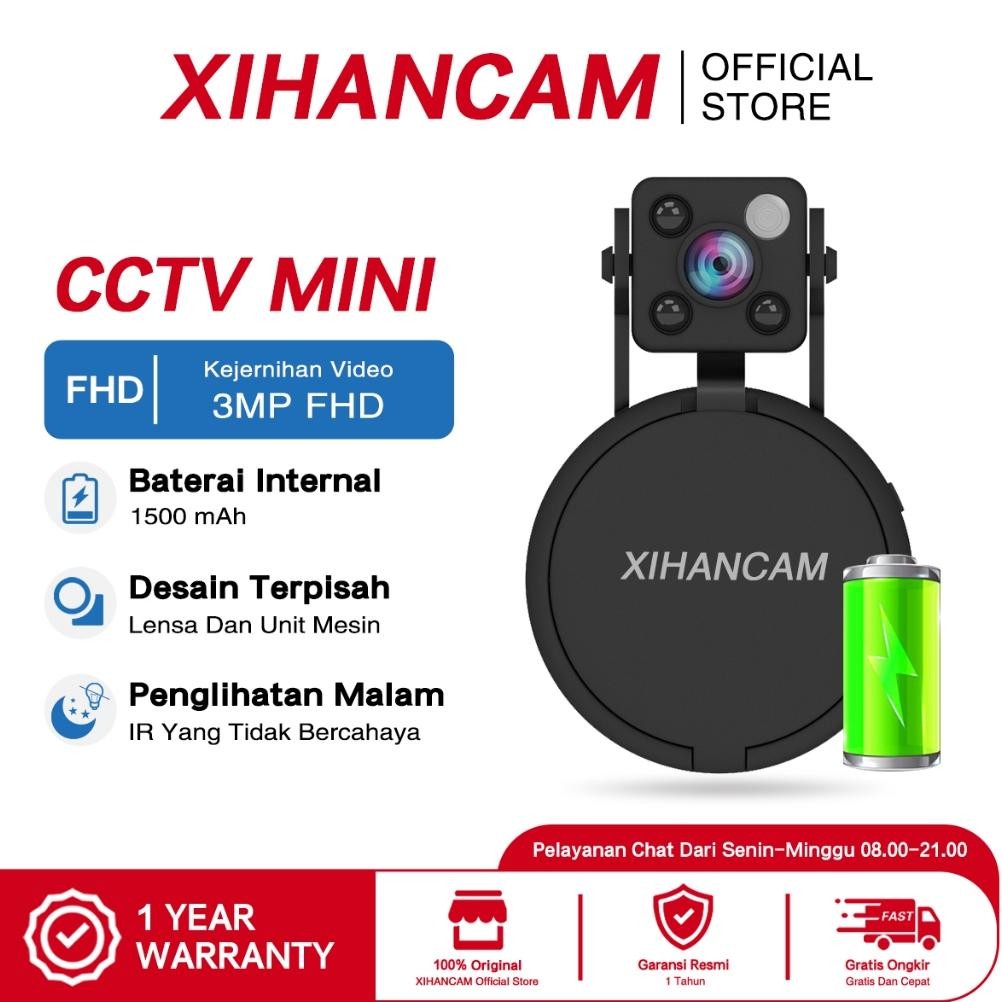 XIHANCAM Spy Cam Wifi 3MP CCTV Mini Tersembunyi Tanpa Kabel Spy Kamera CCTV Wifi Jarak Jauh Lewat HP