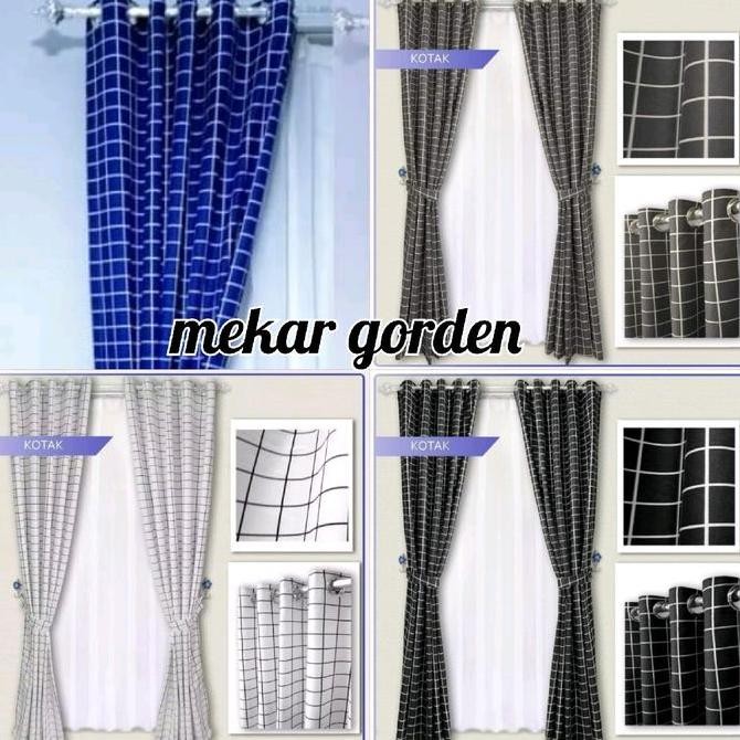 Gorden minimalis jendela Pintu/gorden murah/tirai gorden/Hordeng Korden/ Abu Biru Hitam Kain Blue Ka