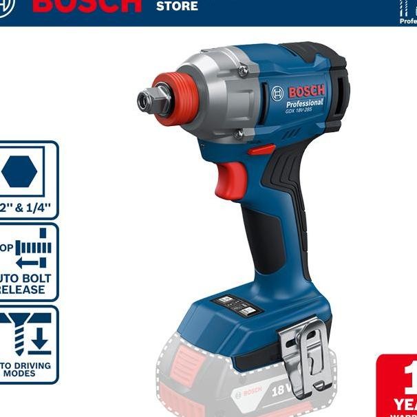 Bosch Brushless Impact Driver Wrench Obeng Kunci Impact 18 Volt Gdx 18V285 Unit Only