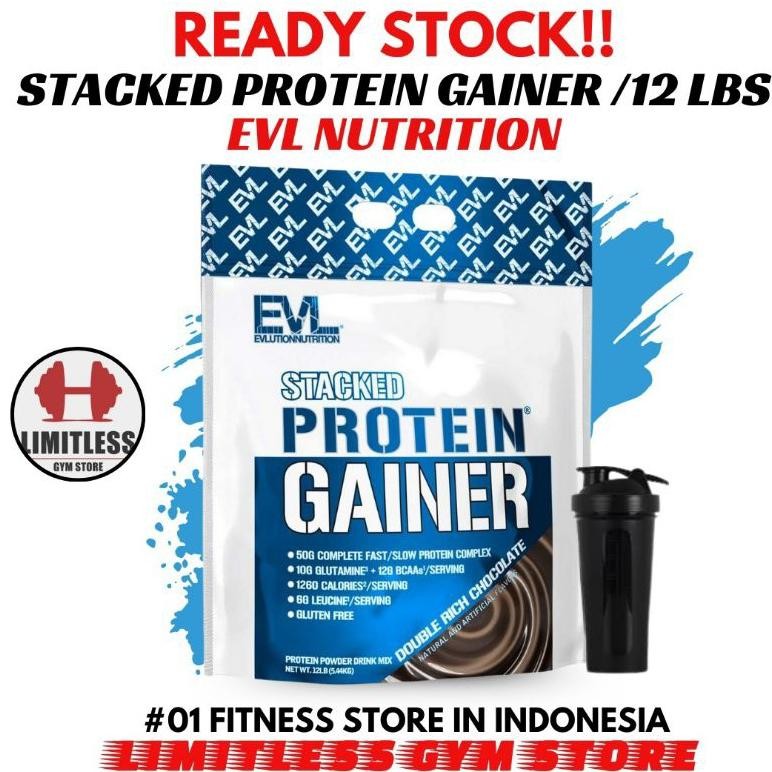 Evl Nutrition Stacked Protein Mass Gainer 12 Lbs 12Lb Import Usa Original
