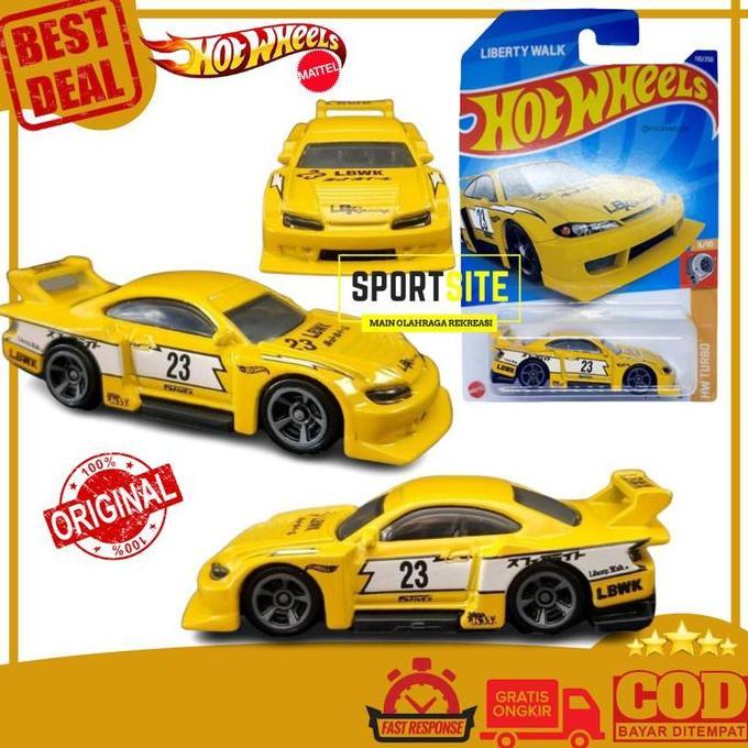 Hot Wheels LB Super Silhouette Nissan Silvia S15 Kuning Liberty Walk Diecast Mainan Anak Mobil Mobil