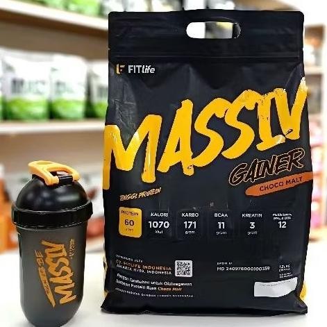 Fitlife Massiv Gainer 12 Lbs Susu Penambah Berat Badan Tinggi Kalori & Protein Original
