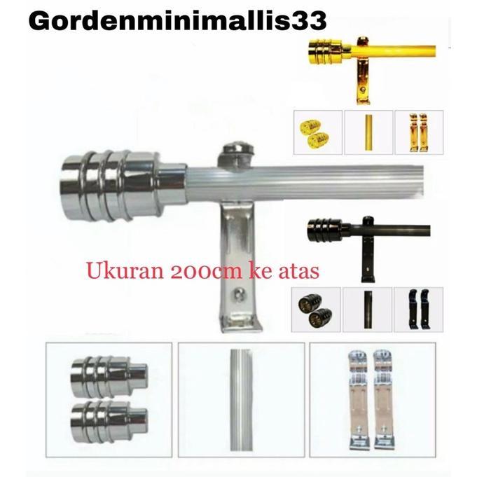 batang gorden tutup minimalis dua meter ke atas free penyambung besi hordeng pintu dan jendela