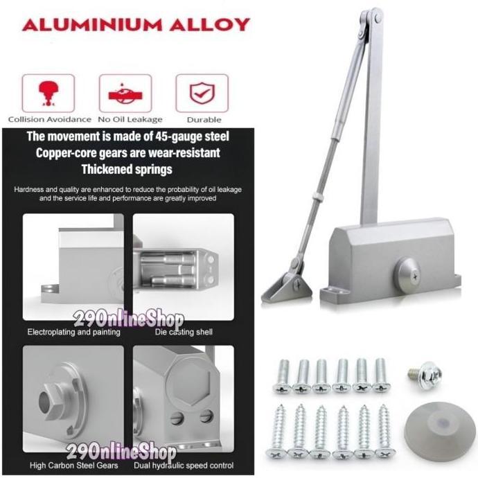 Penutup Pintu Otomatis Stopper Engsel Penahan Door Closer Rumah Kamar Hidrolik Soft Close Stoper