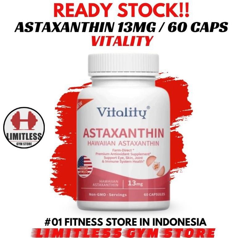 (Promo) Vitality Usa Premium Astaxanthin 13Mg 60 Kapsul Super Antioxidant Original