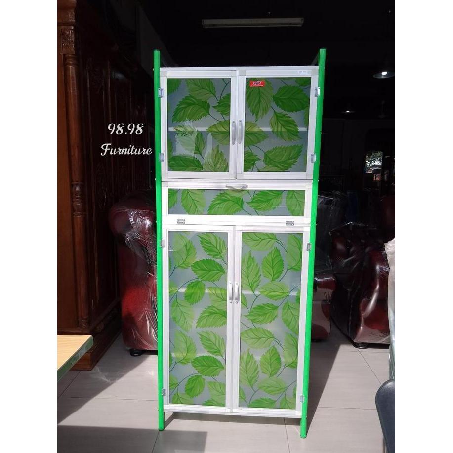 NEW Rak Piring 2 Pintu Murah - Lemari Sayur 2 Pintu- Rak Piring Kaca Medan