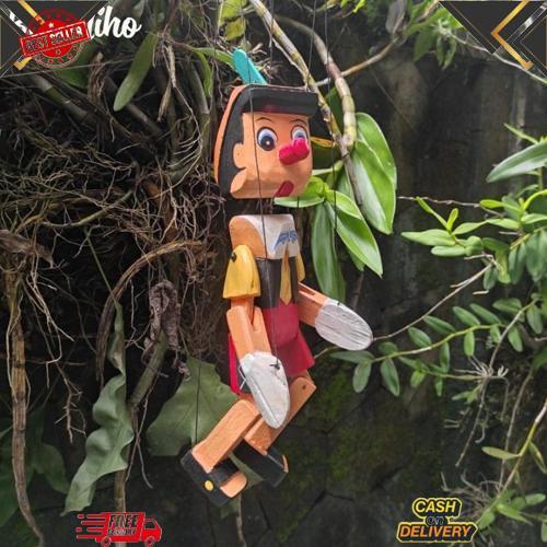 Ready Stock Boneka Pinokio - Pinokio - Pinokio Kayu - Mainan Pinokio - Pinokio Gantung - Tali - Deko