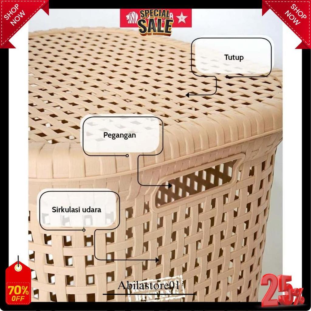 Keranjang Baju Pakaian Vanesa Laundry Box Medium - Large Lion Star Keranjang Baju Plastik Terlaris