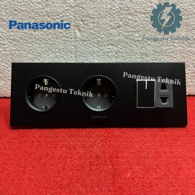 Panasonic Double Stop Kontak + Saklar + SKU / Dua Stop Kontak + Saklar Tunggal + Stop kontak Univers