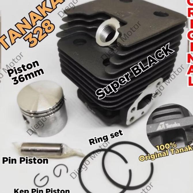 TERBARU - TANAKA 328 Cylinder block assy Blok komplit mesin potong rumput 338 318