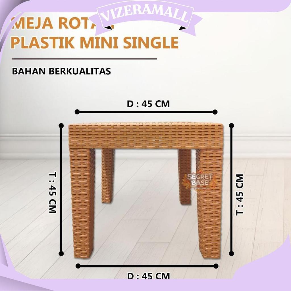 Meja Motif Rotan - Meja Plastik Besar / Meja Tamu / Meja Kafe Teras Taman Gratis Ongkir