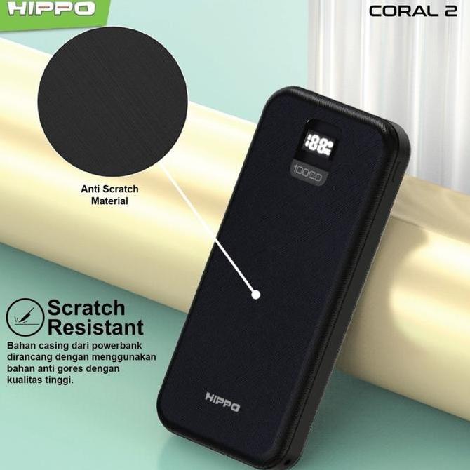 DB1>> Hippo Power Bank CORAL 2 10000MAH 3 in 1 Kabel Built in Smart Detect Charger