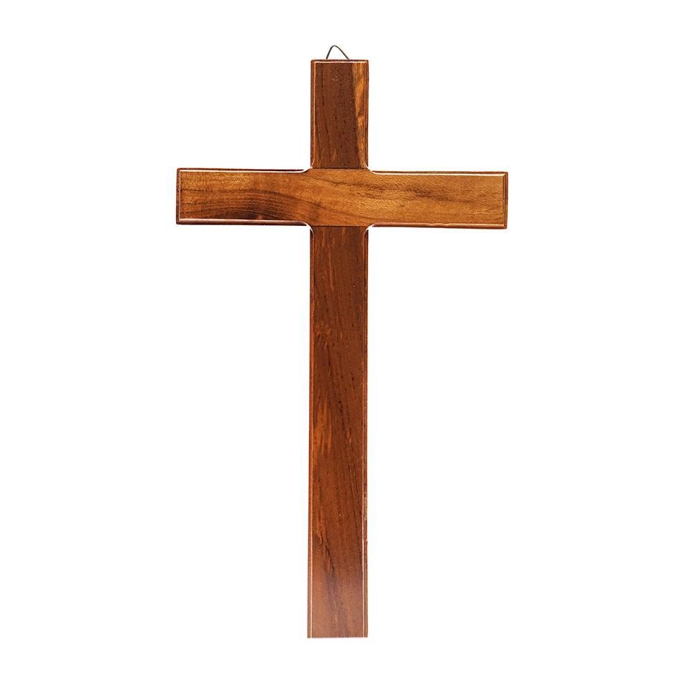 Salib Dinding Gantung Rohani Kristen Kayu Jati Polos 25cm Pajangan Dinding Hiasan Rohani
