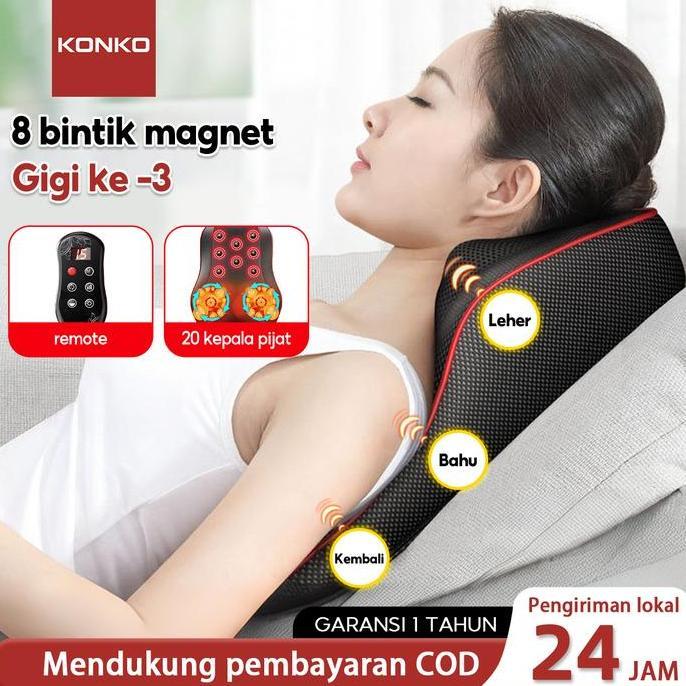 JOANNE- KONKO Pijat Bahu 8 Bola Dan Tulang Belakang Leher 4-in-1 Multifungsi Bantal Pijat Alat Pijat