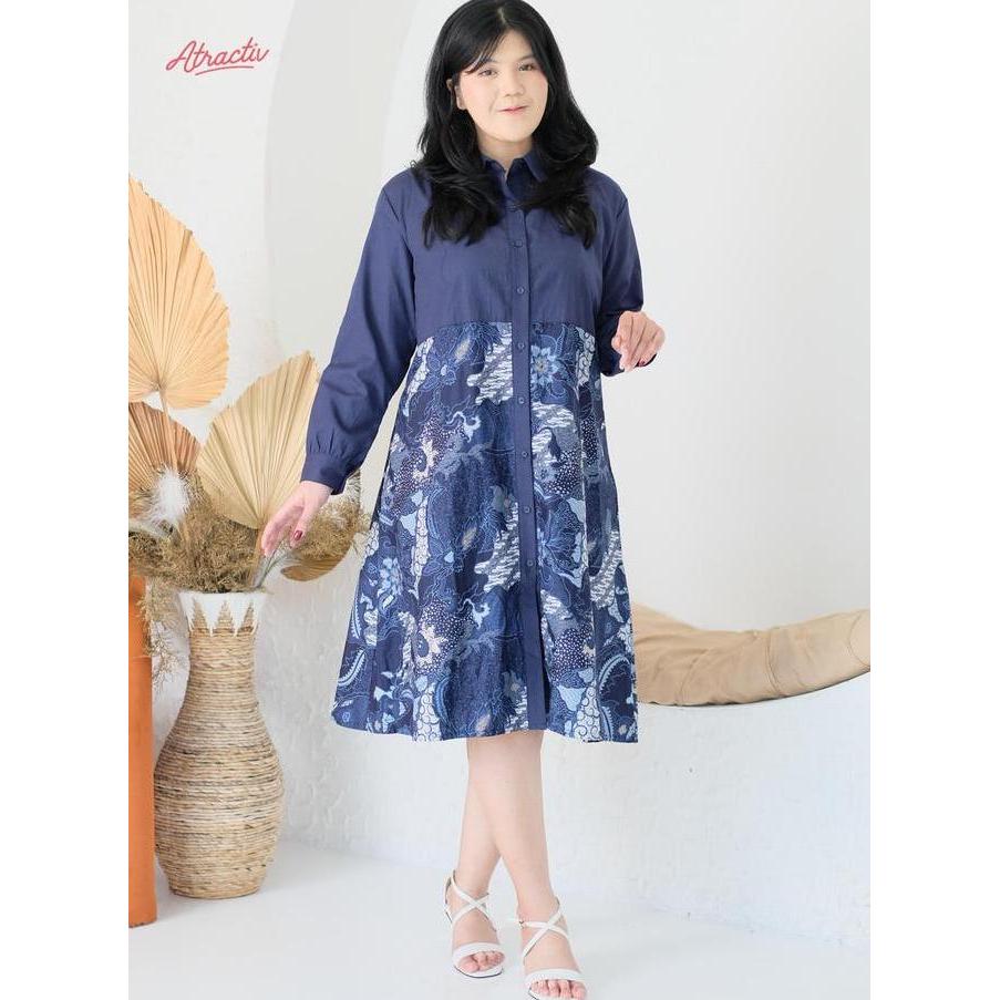 Promo ATRACTIV Dress Batik Jumbo LD120 LD130 LD135 LD142 Dress Batik Big Size Dress Kondangan Jumbo 