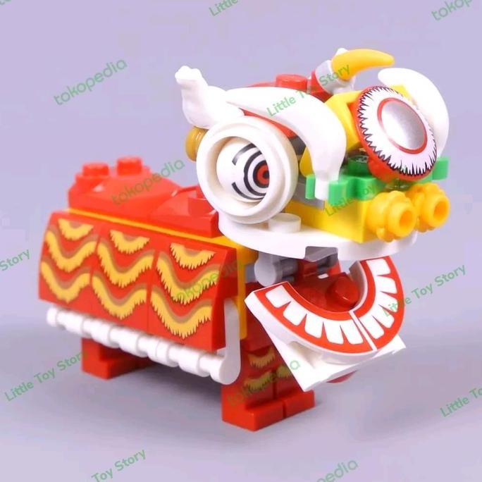 SALE LEGO PARTOUT LION DANCE 80104 BARONGSAI MERAH / RED