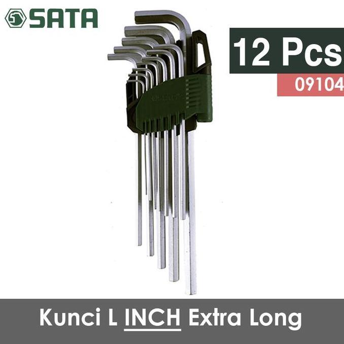 Kunci L Set 12 pcs Extra Long Point 09104 (SAE) Sata Tools