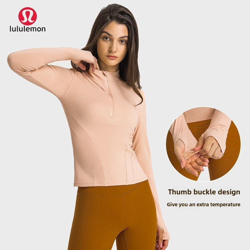 New Arrival 2026 LuluLemon Winter Half Zipper Stand Collar Yoga Jacket Women's Skinny Slimmer Look S