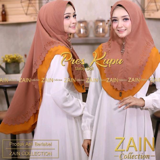 DF29>> Pres Kupu Kimar ceruty 2 layer / Hijab syar'i ceruty 2 layer hijab pet anti tembem / Ori ZAIN