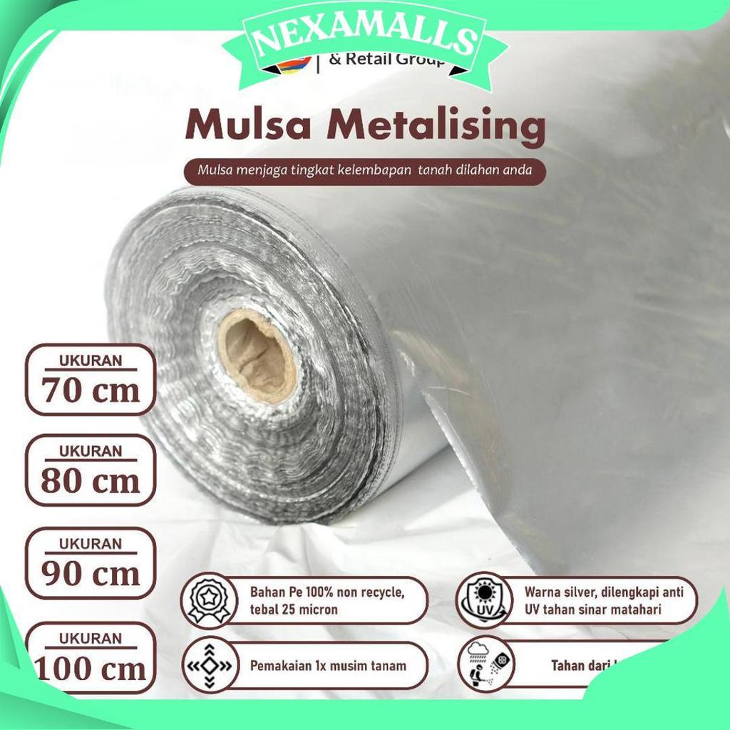 Plastik Mulsa Perak 1 Roll 8 Kg Mulsa Grenjeng Lebar 90 Cm Cod