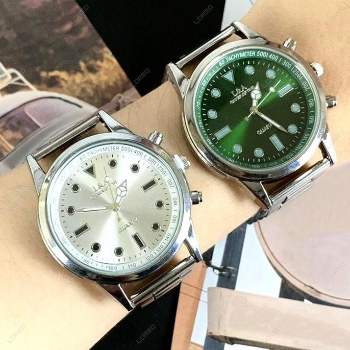 Loreo - Jam Tangan Analog Pria Stainless / Jam Tangan Bisnis Dial Bulat Murah
