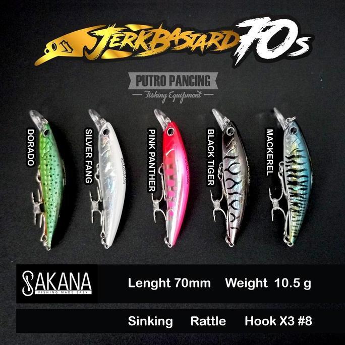 Lure Sakana Jerkbastard 70s Minnow Sinking