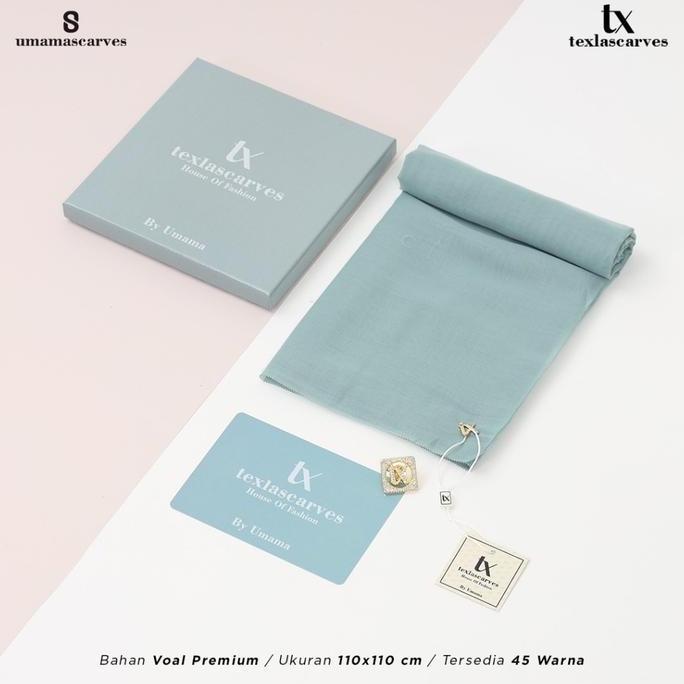 DI83 - BOX TexlaScarves Polos By UmamaScarf Kerudung Logo Metal