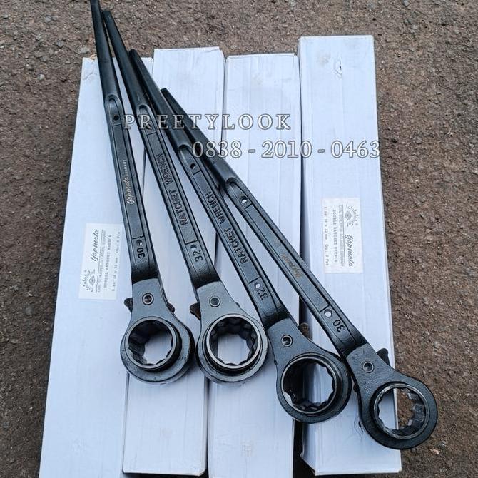BROOK Kunci Ring Ratchet Scaffolding 27 x 30 Mm Tjap Mata Kunci Kotrek Ratchet Wrench 27 30Mm
