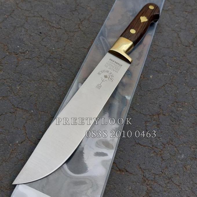 MORIFOYU Pisau Cap Garpu 7 Inch Original Solingen Germany 8159R Bilah 18 Cm Kayu Stainless